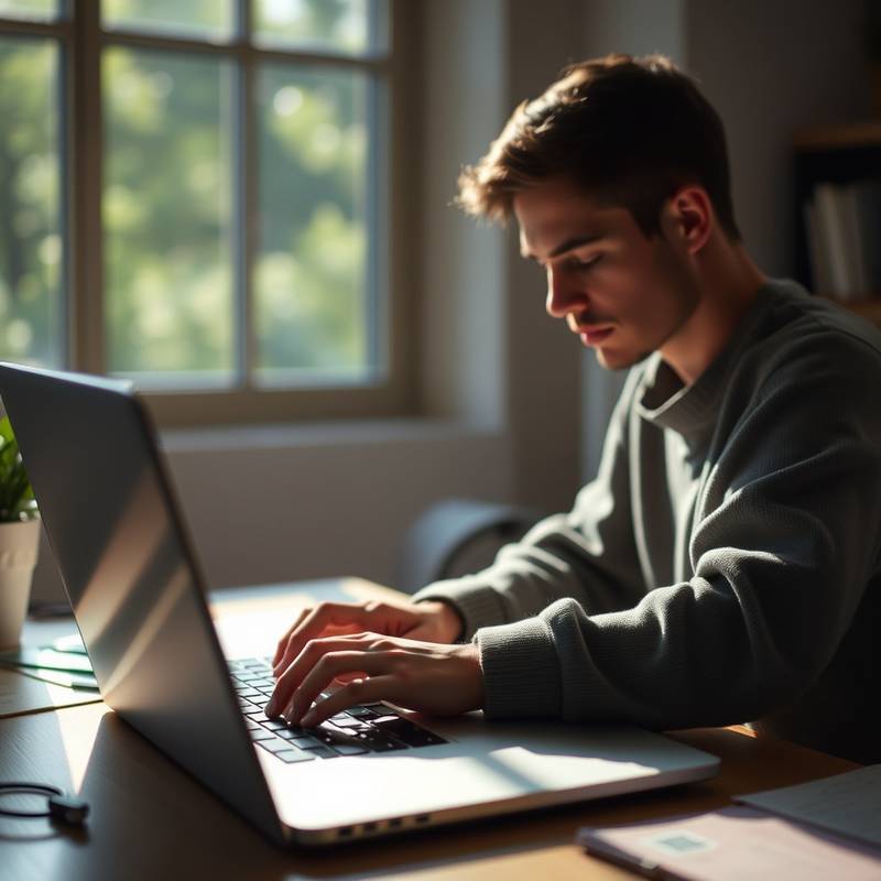Coding on a laptop